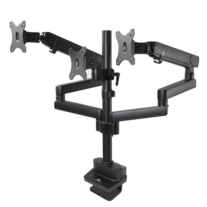 Maclean bordholder til 3 LCD-skærme, VESA 75x75 og 100x100, 2x USB 3.0, 17-27", 3x7 kg, MC-811