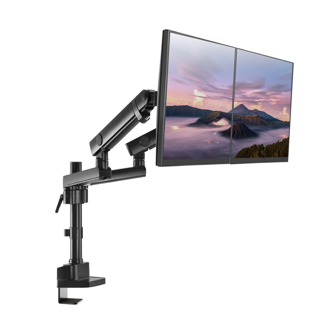 Maclean-holder, bordmodel til 2 LCD-skærme, Vesa 75x75 og 100x100, 17-32", 2x8 kg, MC-812