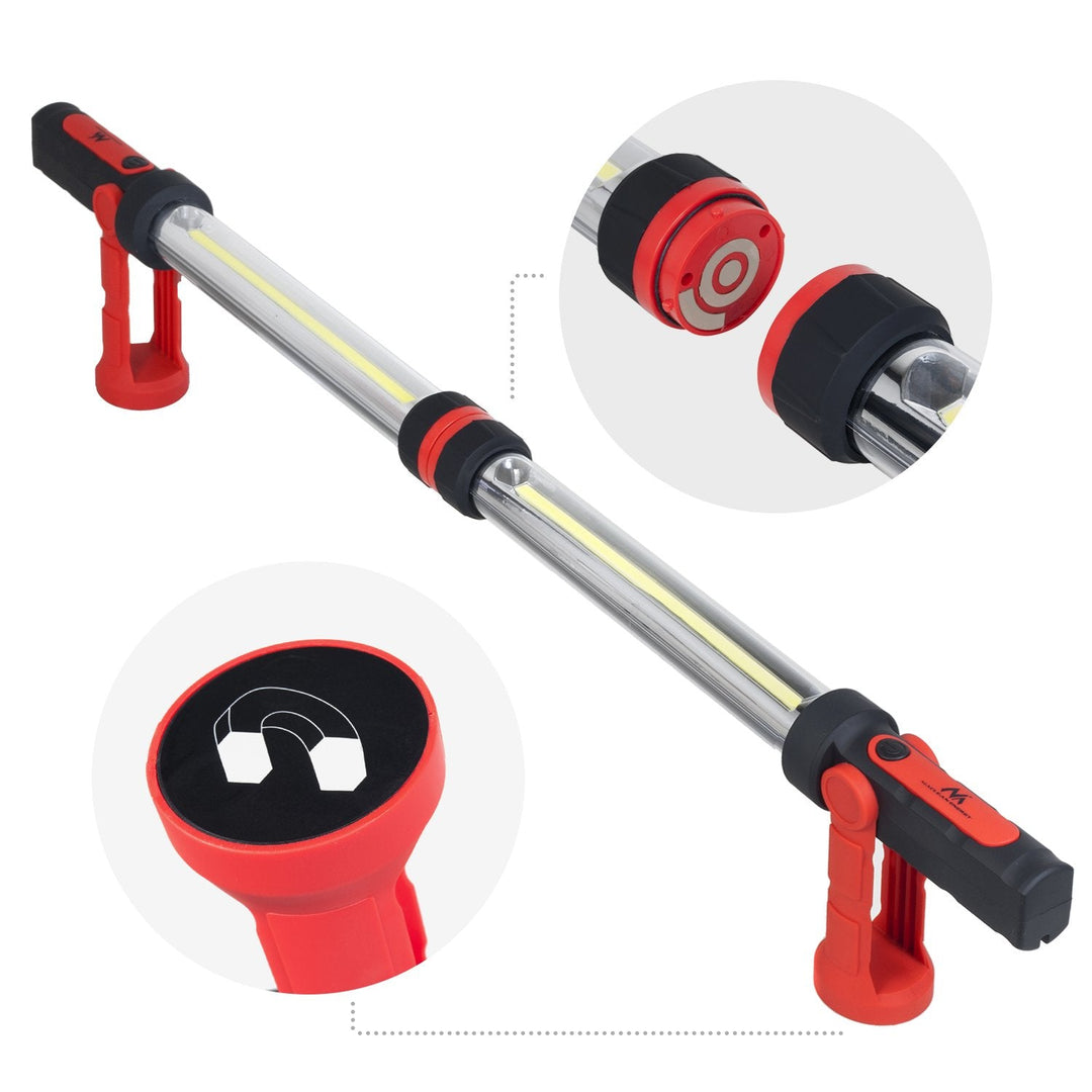 Værkstedslampe eller motorhjelmlampe LED XXL COB MCE230 Maclean Energy, 2 stk. lamper med mulighed for sammenkobling, to lysindstillinger, ophæng, magnet