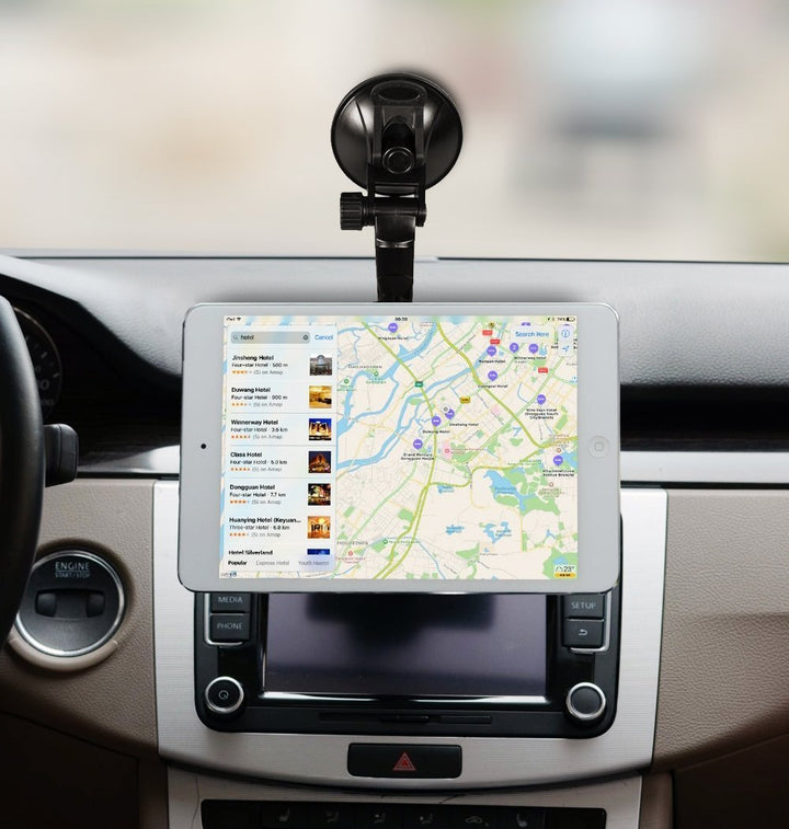 Universal magnetisk bilholder Tablet til bilen Smartphone op til 10 tommer 360° drejelig holder (montering med sugekop)