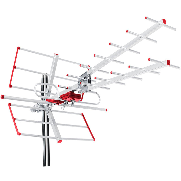 Udendørs TV-antenne DVB-T/T2 HEVC Combo UHF VHF passiv max 100dBµV Maclean MCTV-855 Lte-filter