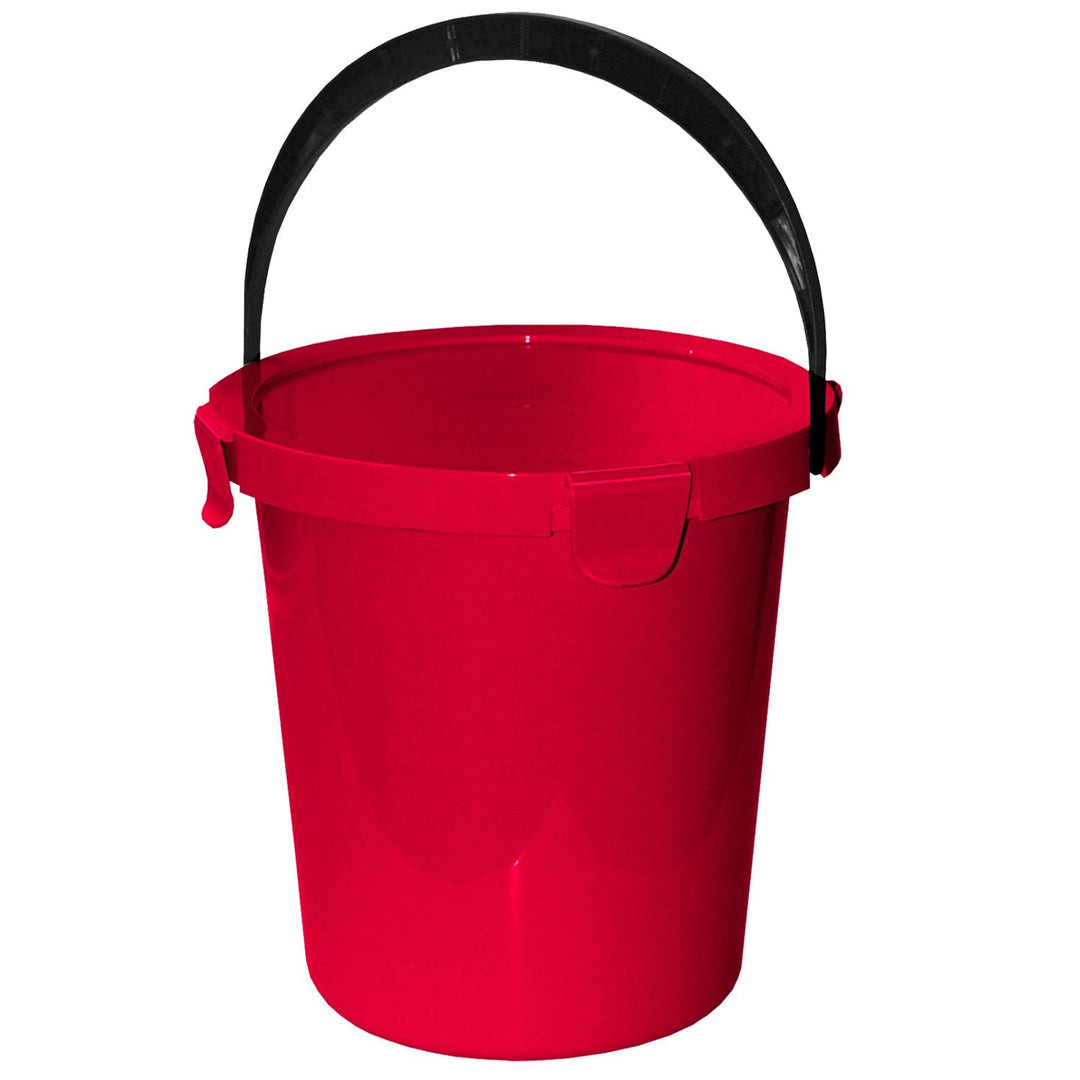 Spand med låg og håndtag Plast Team Berry 5L rød