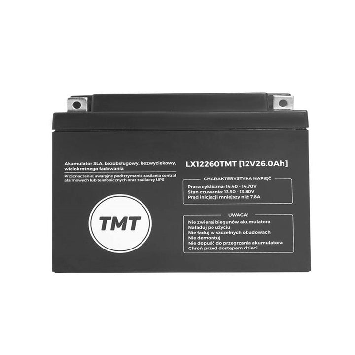 AGM GEL-BATTERI 12V 26Ah UPS VEDLIGEHOLDELSESFRI LX12260