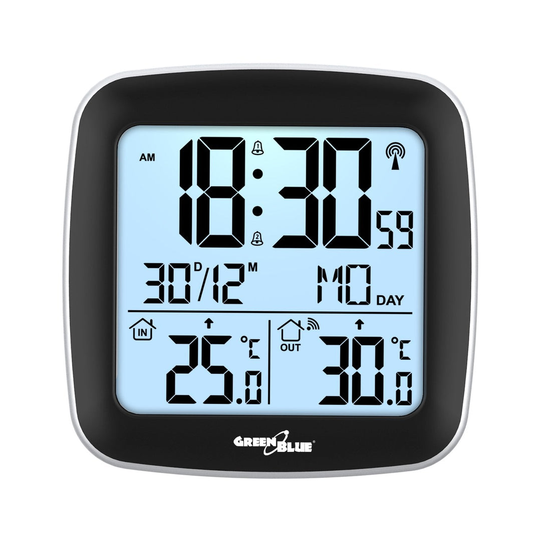 Trådløs vejrstation med DCF-system GreenBlue GB542 kalender, alarm
