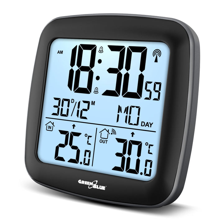 Trådløs vejrstation med DCF-system GreenBlue GB542 kalender, alarm