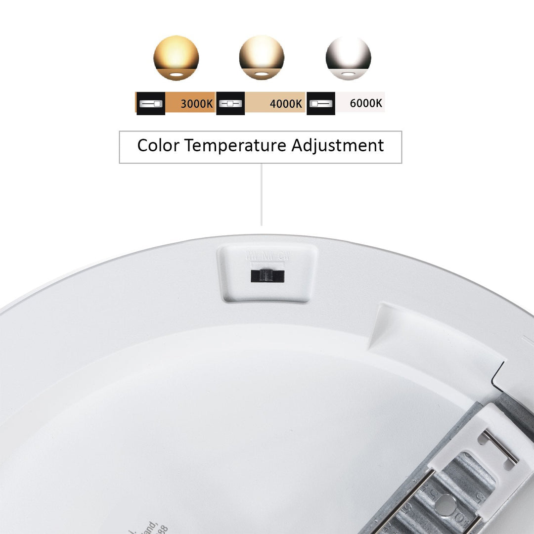 6-i-1 LED-loftsplade, indbygget, ultra slank, 18 W, 3 farver (WW, NW, CW) Led4U LD130 indbygget strømforsyning
