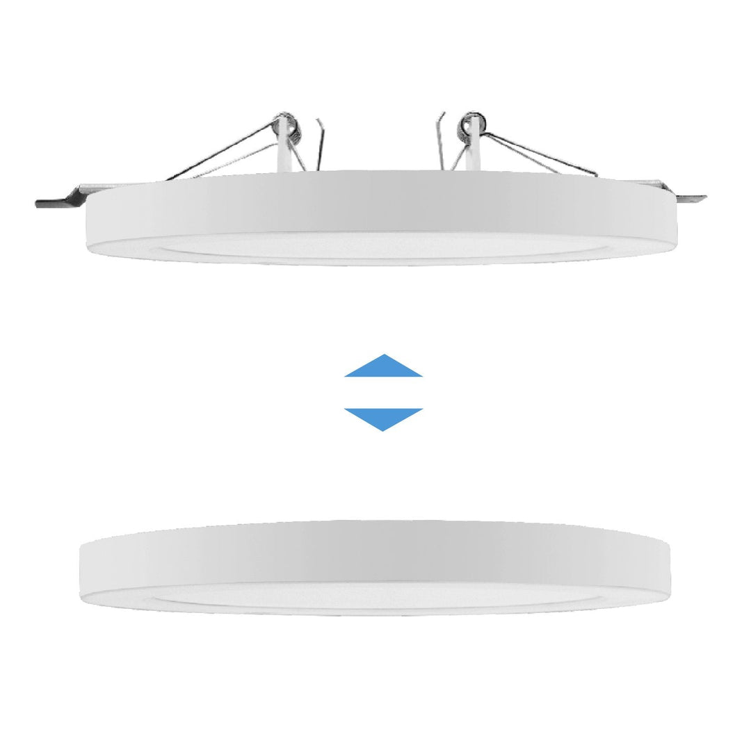 6-i-1 LED-loftsplade, indbygget, ultra slank, 18 W, 3 farver (WW, NW, CW) Led4U LD130 indbygget strømforsyning