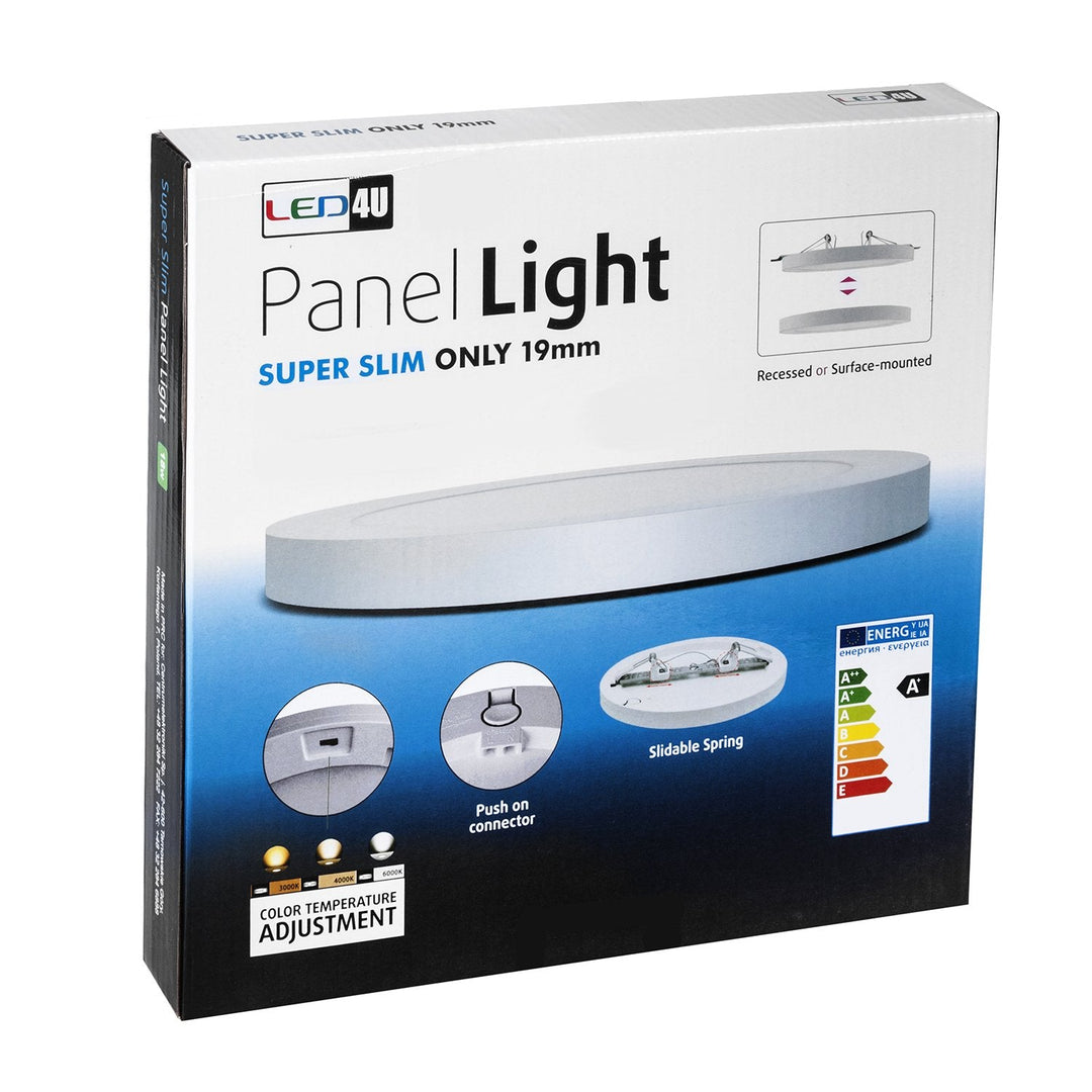 7-i-1 LED-loftpanel, indbygget, ultra tynd, 30 W, 3 farver (WW, NW, CW) Led4U LD142, indbygget strømforsyning
