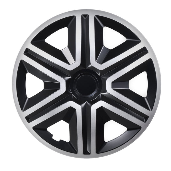 Universal hjulkapsler 14" NRM ACTION Doublecolor sølv/sort 4 stk.