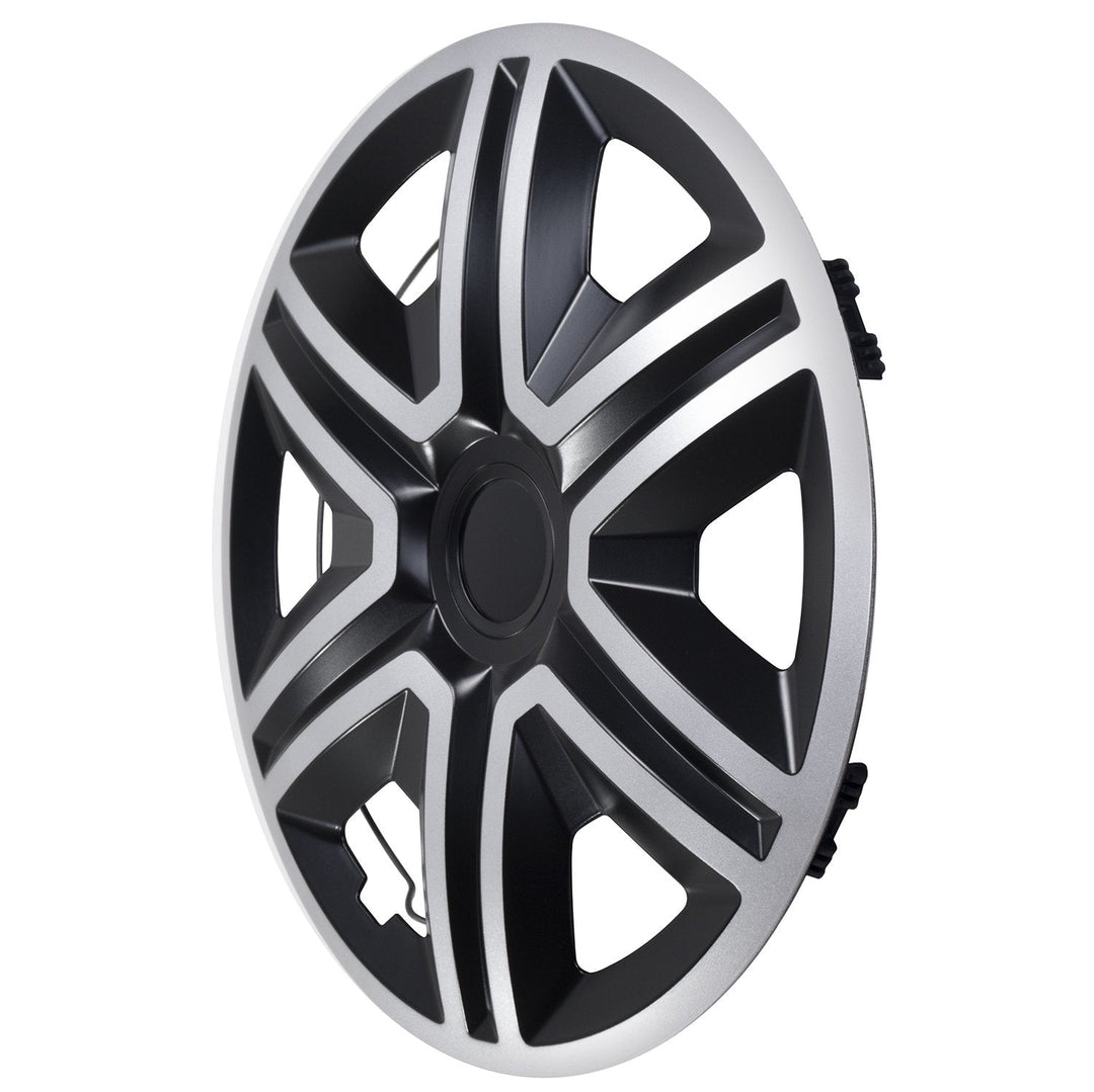 Universal hjulkapsler 16" NRM ACTION Doublecolor sølv/sort 4 stk.