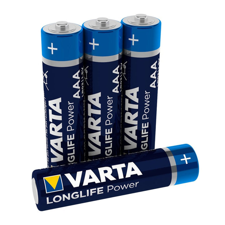4x Varta Longlife Power AAA R3 LR3 alkaliske batterier