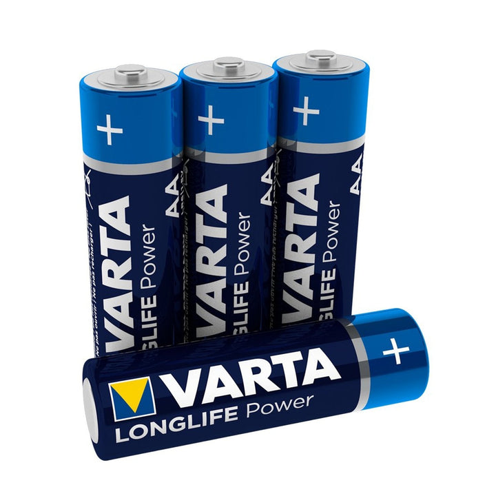 4x Varta Longlife Power AA LR6 R6 alkaliske batterier