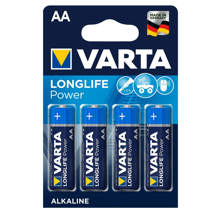 4x Varta Longlife Power AA LR6 R6 alkaliske batterier