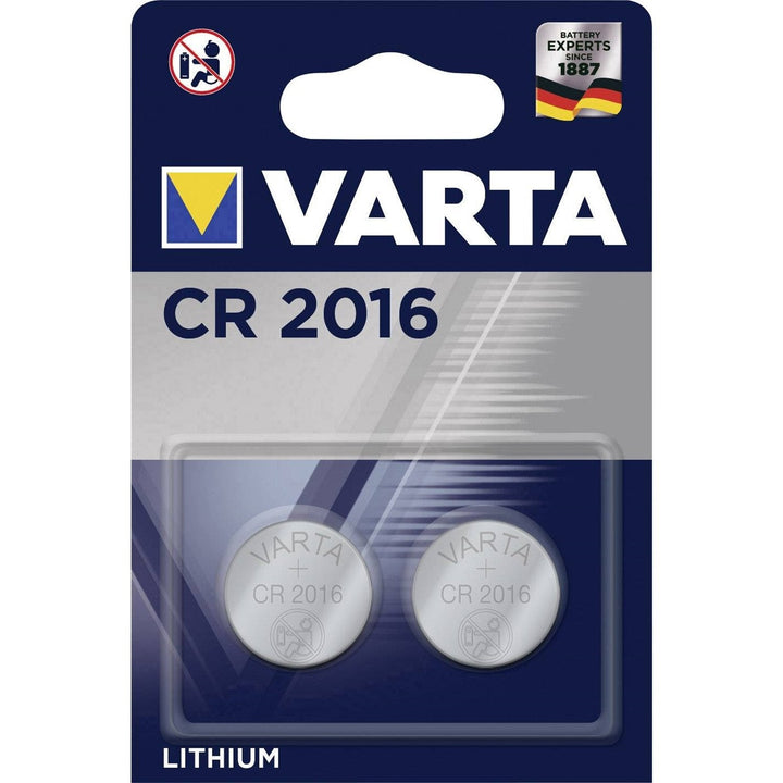 2x Varta CR2016 CR 2016 litiumknapcellebatteri, høj kvalitet