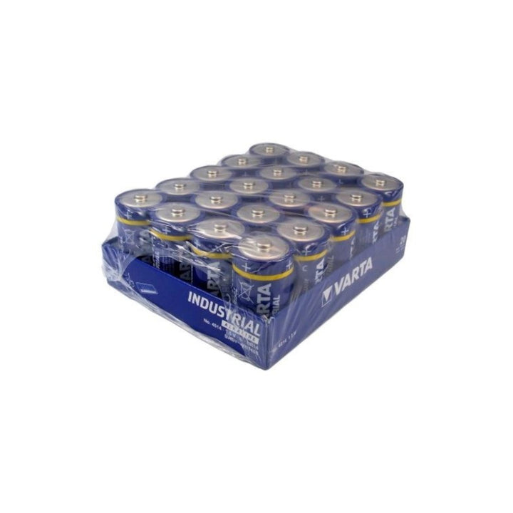 20x Varta Industrial R14/C alkaliske batterier Folie