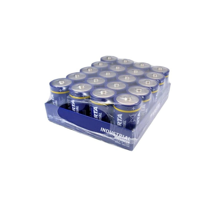 20x Varta Industrial R20/D alkaliske batterier Folie