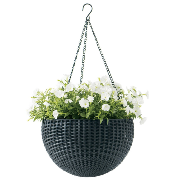 Hængende blomsterkrukke Keter Sphere Planter antracit Moderne form