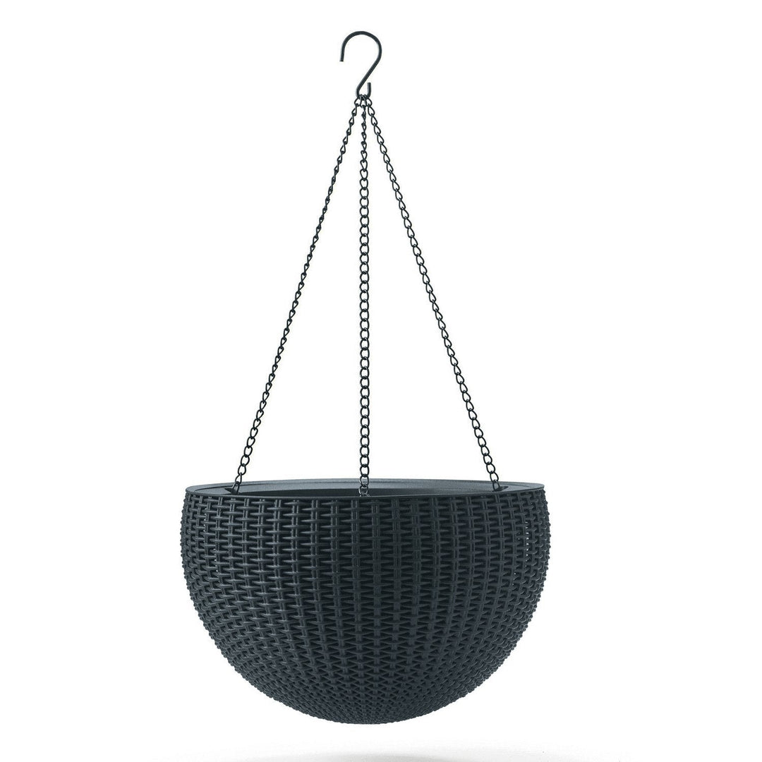 Hængende blomsterkrukke Keter Sphere Planter antracit Moderne form