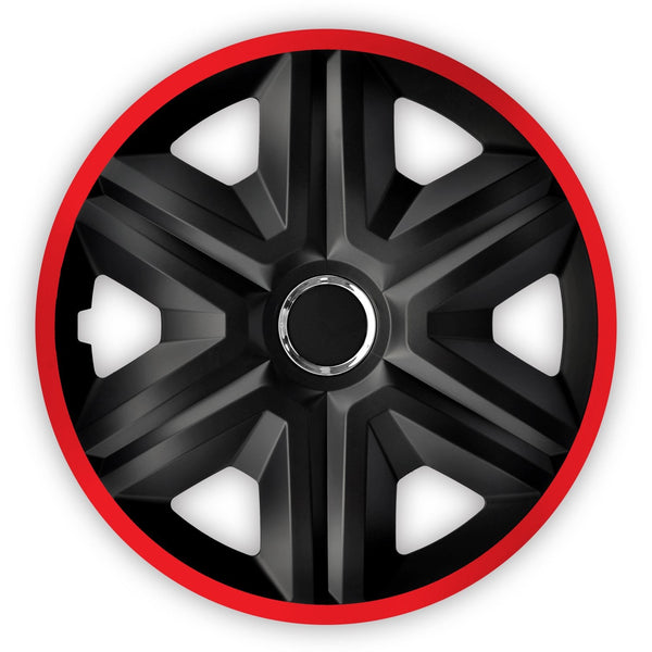 Universal hjulkapsler 14" NRM FAST LUX røde 4 stk.