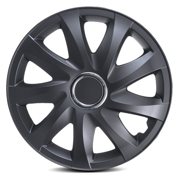 Universal hjulkapsler 15" NRM DRIFT sort mat 4 stk.