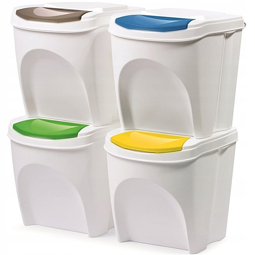 Sortibox 4x25L grå affaldssorteringskurv
