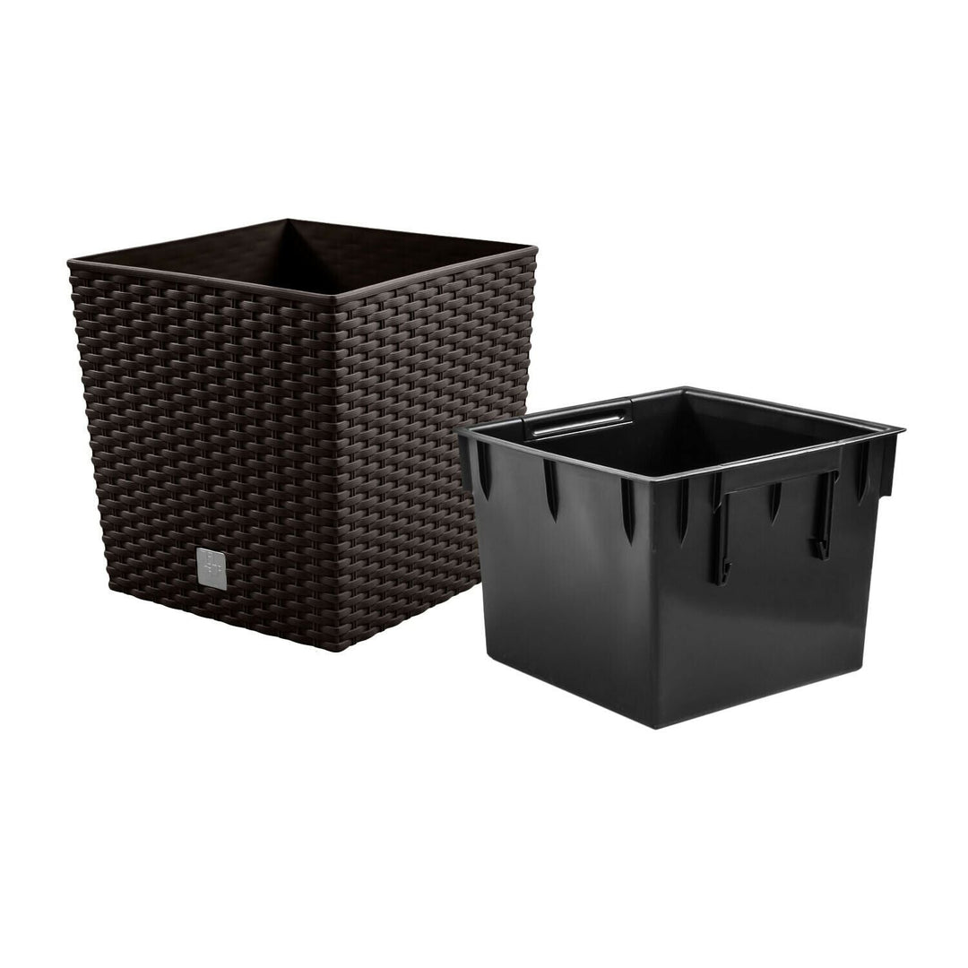 Blomsterkrukke med indsats Prosperplast Rato Low DRTS325L 440U umbra
