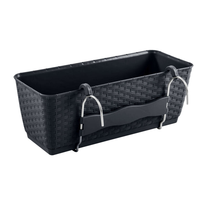 Rektangulær blomsterpotte med kroge Prosperplast Ratolla PW DRL400PW S433 antracit