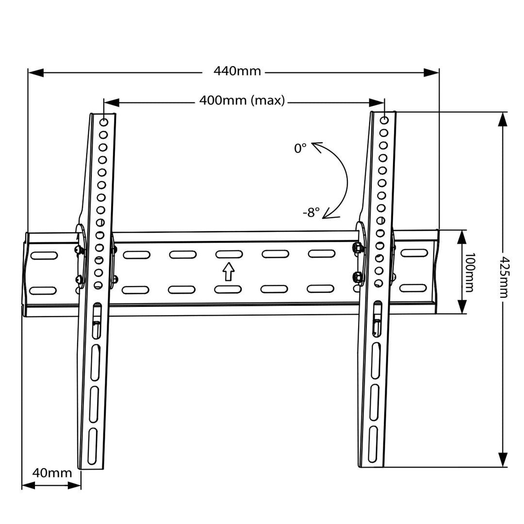 TV-holder til 26-55" 40 kg universal Maclean MC-862 sort max vesa 400x400