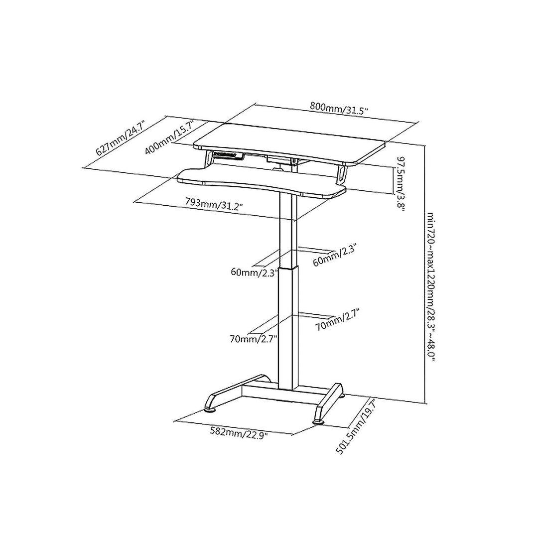 Elektrisk skrivebord, bord, arbejdsstation, højdejustering, Maclean MC-835, maks. højde 122 cm, maks. 37 kg – til stående og siddende arbejde