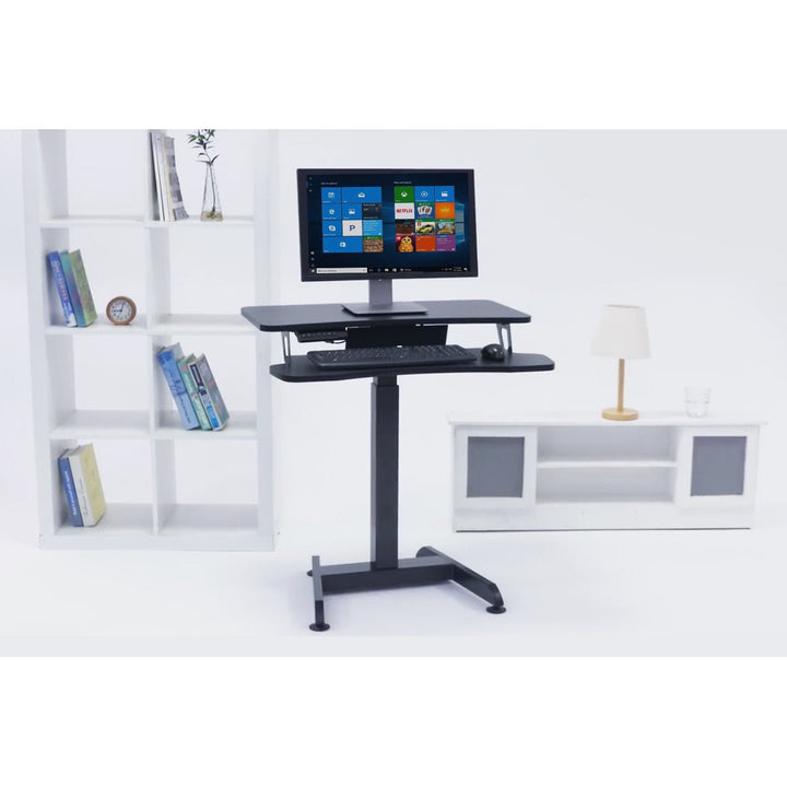 Elektrisk skrivebord, bord, arbejdsstation, højdejustering, Maclean MC-835, maks. højde 122 cm, maks. 37 kg – til stående og siddende arbejde