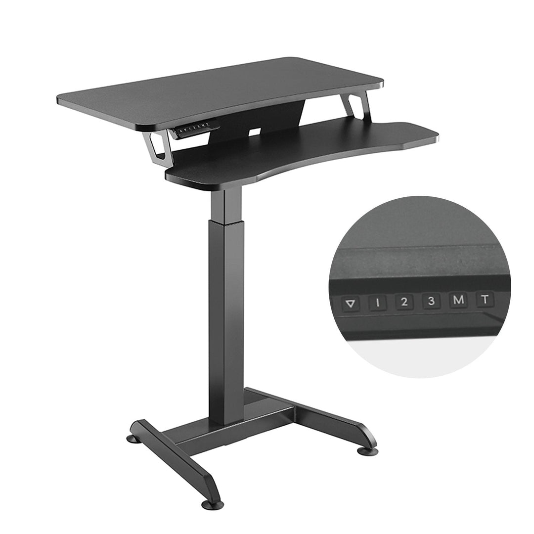 Elektrisk skrivebord, bord, arbejdsstation, højdejustering, Maclean MC-835, maks. højde 122 cm, maks. 37 kg – til stående og siddende arbejde