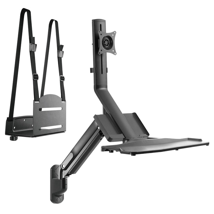 Vægbeslag til skærm og tastatur Maclean MC-838 med gasfjeder og beslag til computer/CPU 17"-32" 9 kg