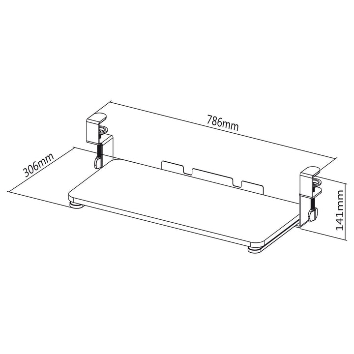 Justerbar tastaturholder til under bordet MC-839