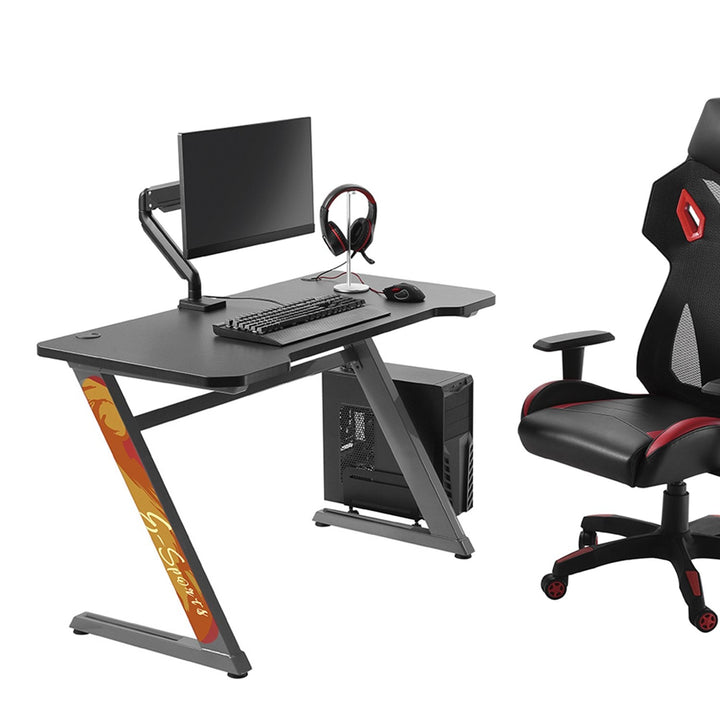 Gaming-skrivebord, sort NanoRS RS120, maks. 50 kg, højde 750 mm