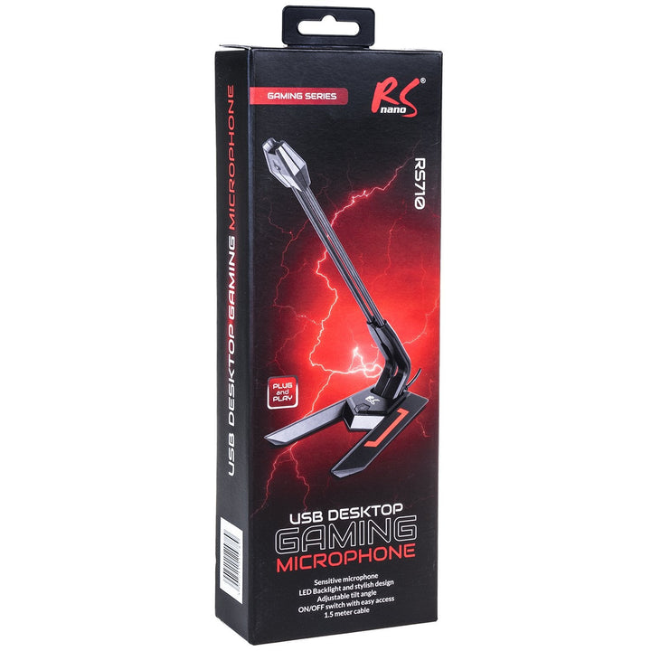 USB-gamingmikrofon med LED YouTube-streaming 1,5 m følsomhed 21 dB+3 dB NanoRS RS710