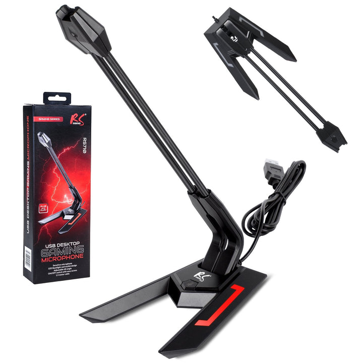 USB-gamingmikrofon med LED YouTube-streaming 1,5 m følsomhed 21 dB+3 dB NanoRS RS710