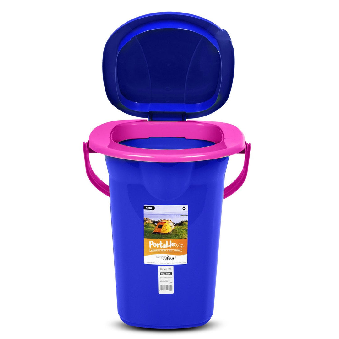 GreenBlue GB320BR rejsetoilet, marineblå og lyserød