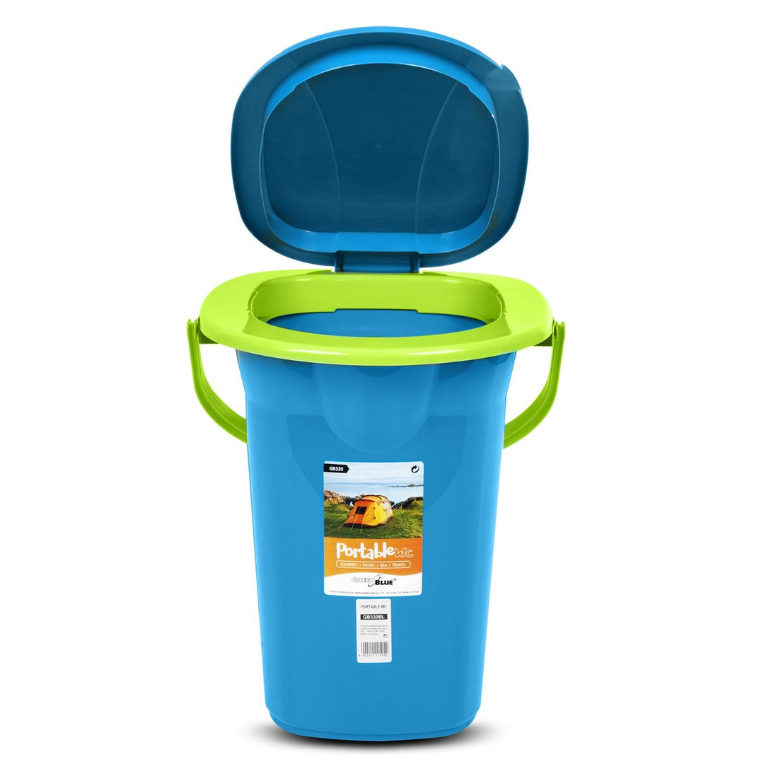 GreenBlue GB320BL campingtoilet, marineblå-lime