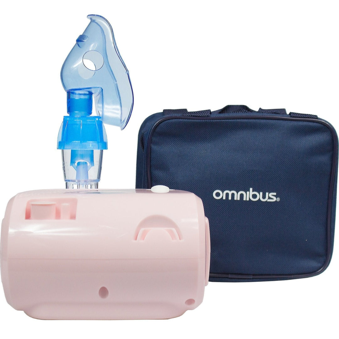 Omnibus inhalator, kontinuerlig drift, 2 masker, ekstra filtre, pudderrosa, BR-CN116B