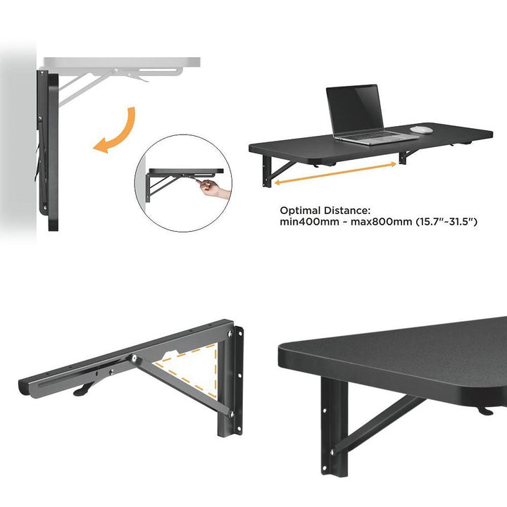 Foldbar væghyldeholder MC-876 i sort