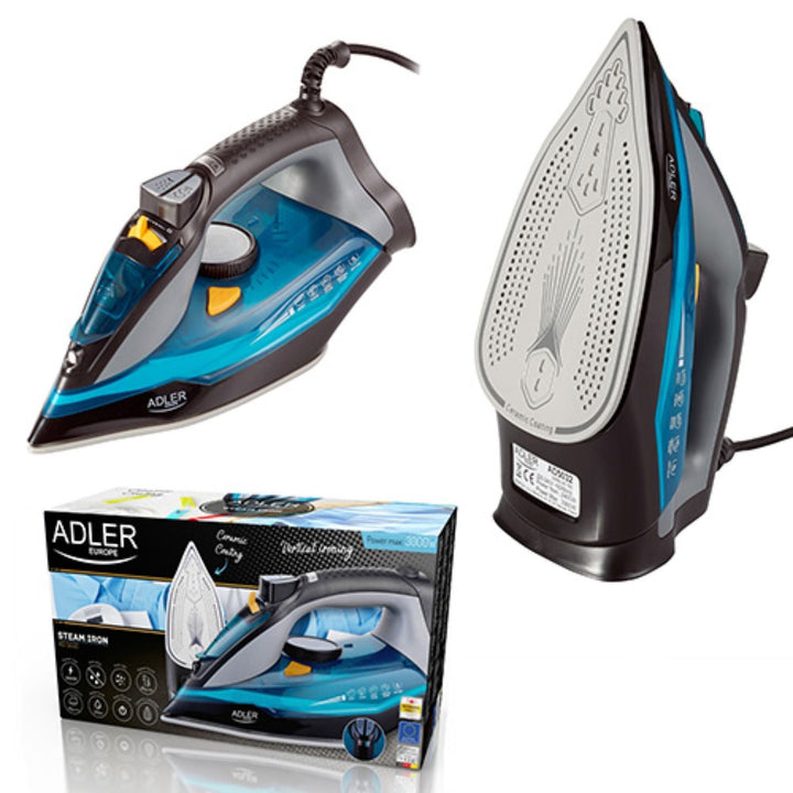 Multifunktionelt dampstrygejern med keramisk sål 3000 W Adler AD 5032