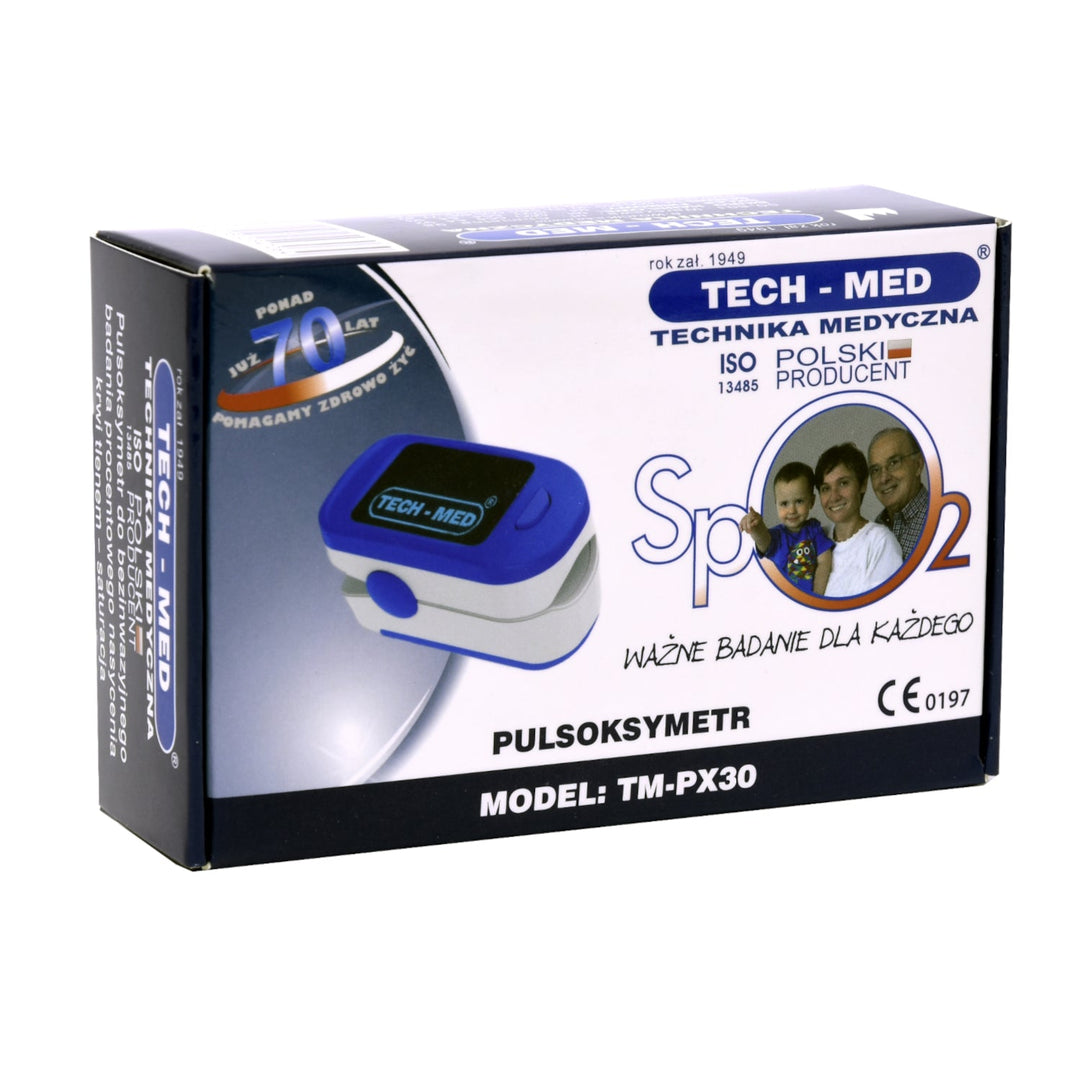Tech-Med TM-PX30 pulsoximeter, sort OLED-display