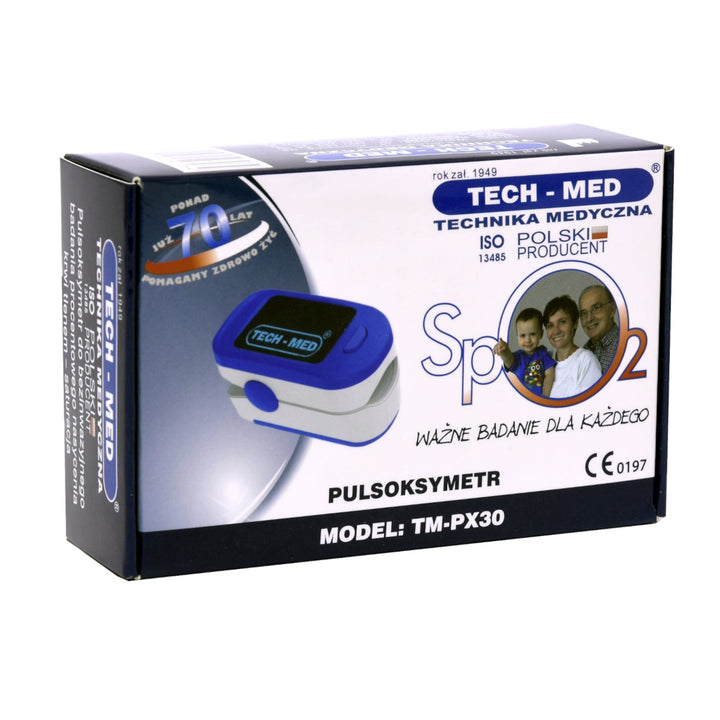 Tech-Med TM-PX30 pulsoximeter, sort OLED-display