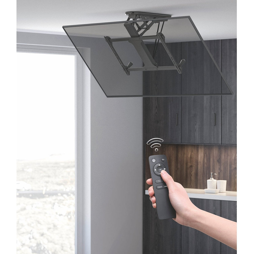 Elektrisk TV-holder til loft, til skrå vægge 32"-70" 35 kg maks. fjernbetjening Maclean MC-880 maks. VESA 600x411