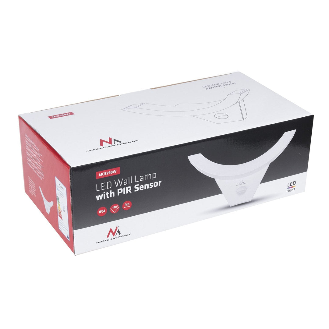 LED-lampe med infrarød bevægelsessensor MCE290 W 800lm 10W IP54 Maclean Energy, farve: hvid