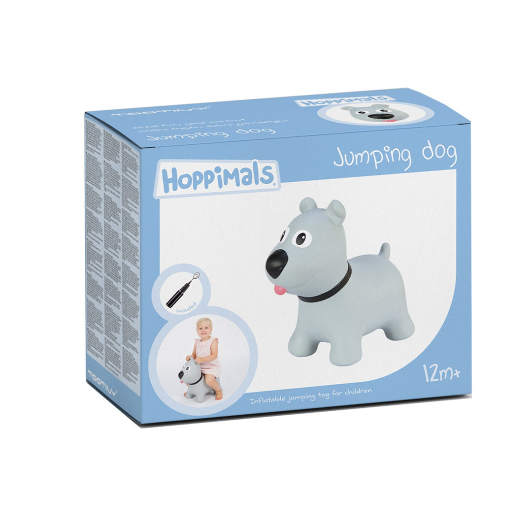 Tootiny grå hund - oppusteligt hoppetøj til børn