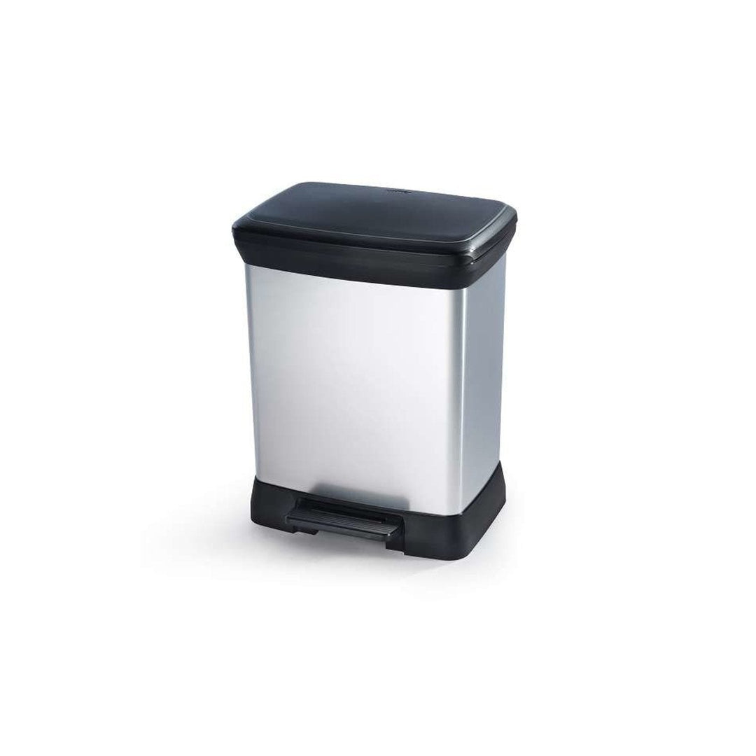 Curver Deco Bin metaliseret affaldsspand med pedal til affaldssortering 10+18L