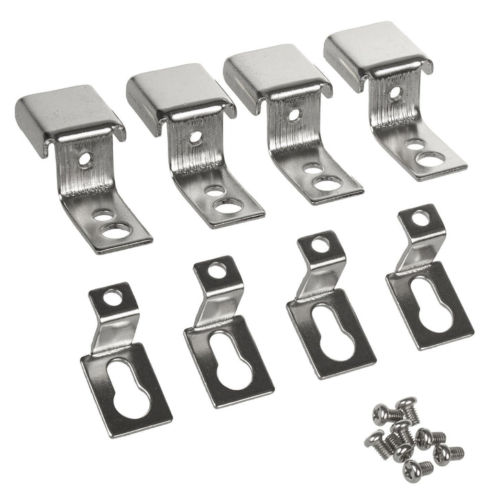 Monteringsbeslag til LED-paneler 595 x 595 mm og 1195 x 295 mm i loft/loft Z-form (4 stk. mandlige, 4 stk. kvindelige, 8 stk. skruer) fremstillet af manganstål MCE546