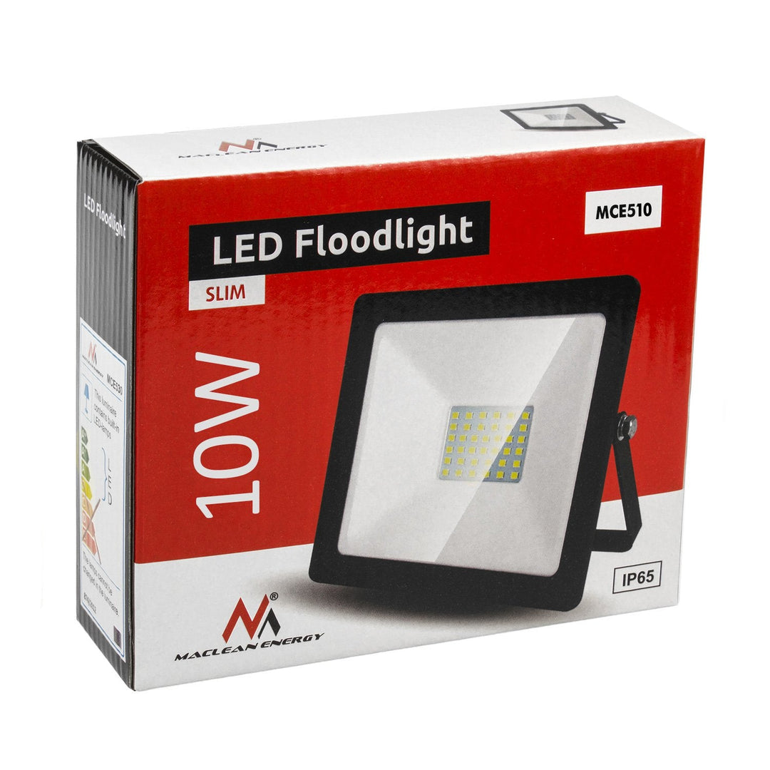 LED-projektør slim 10 W, 800 lm Warm White (3000 K) Maclean Energy MCE510 WW, IP65, PREMIUM