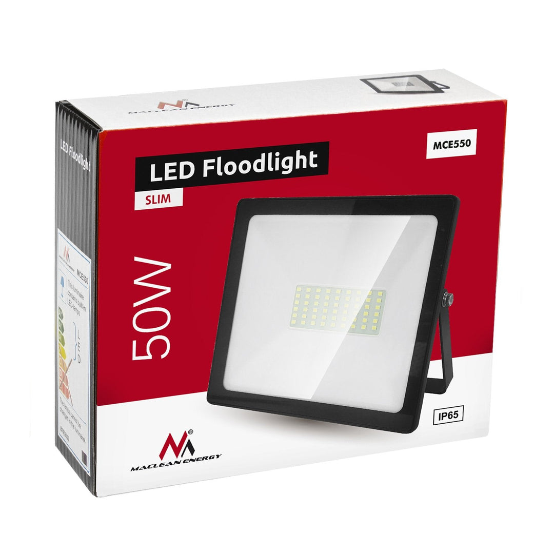 LED-projektør slim 50 W, 4000 lm Neutral White (4000 K) Maclean Energy MCE550 NW, IP65, PREMIUM